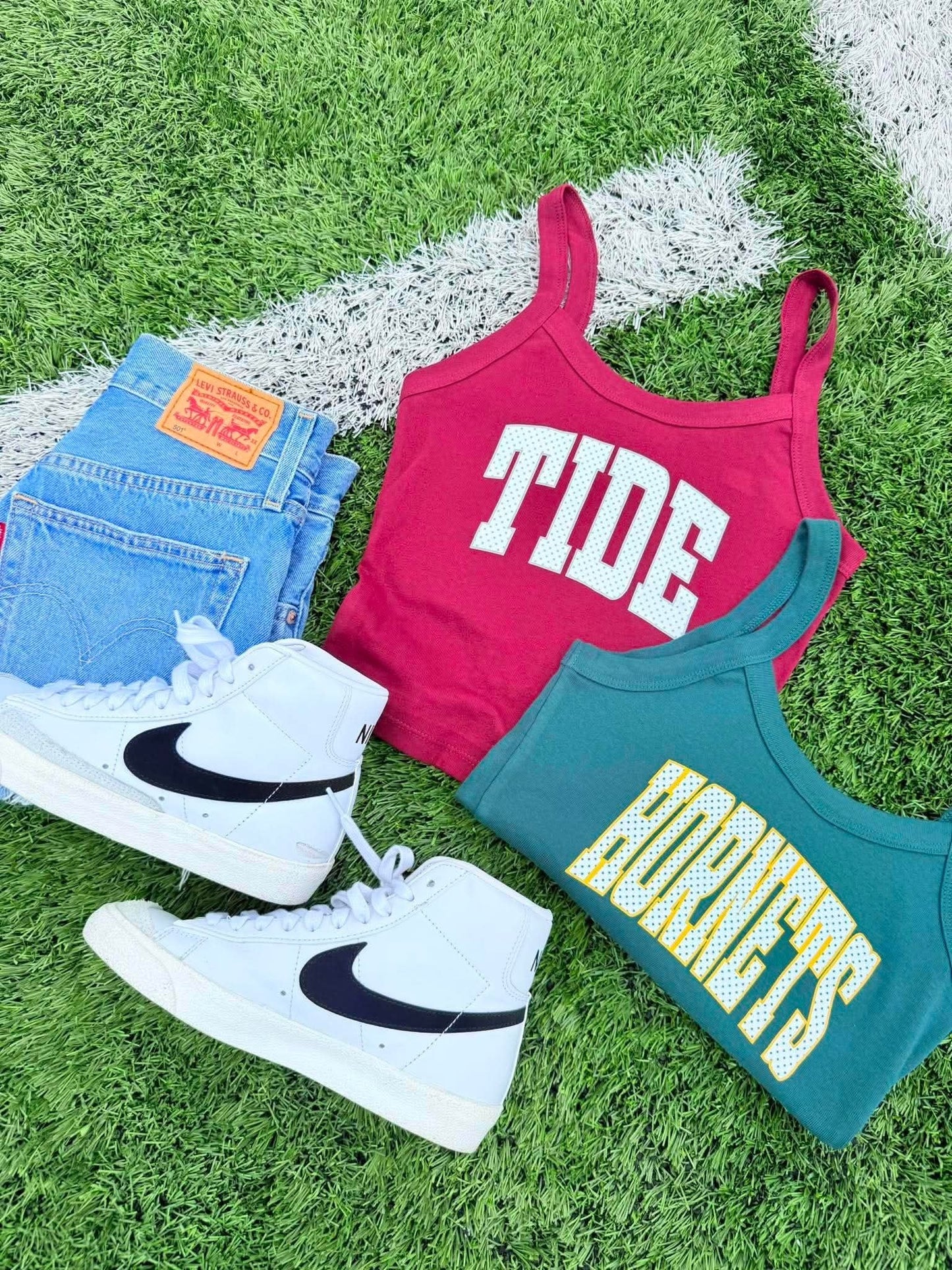 Ribbed Cropped Game Day Custom GAME84 Tank