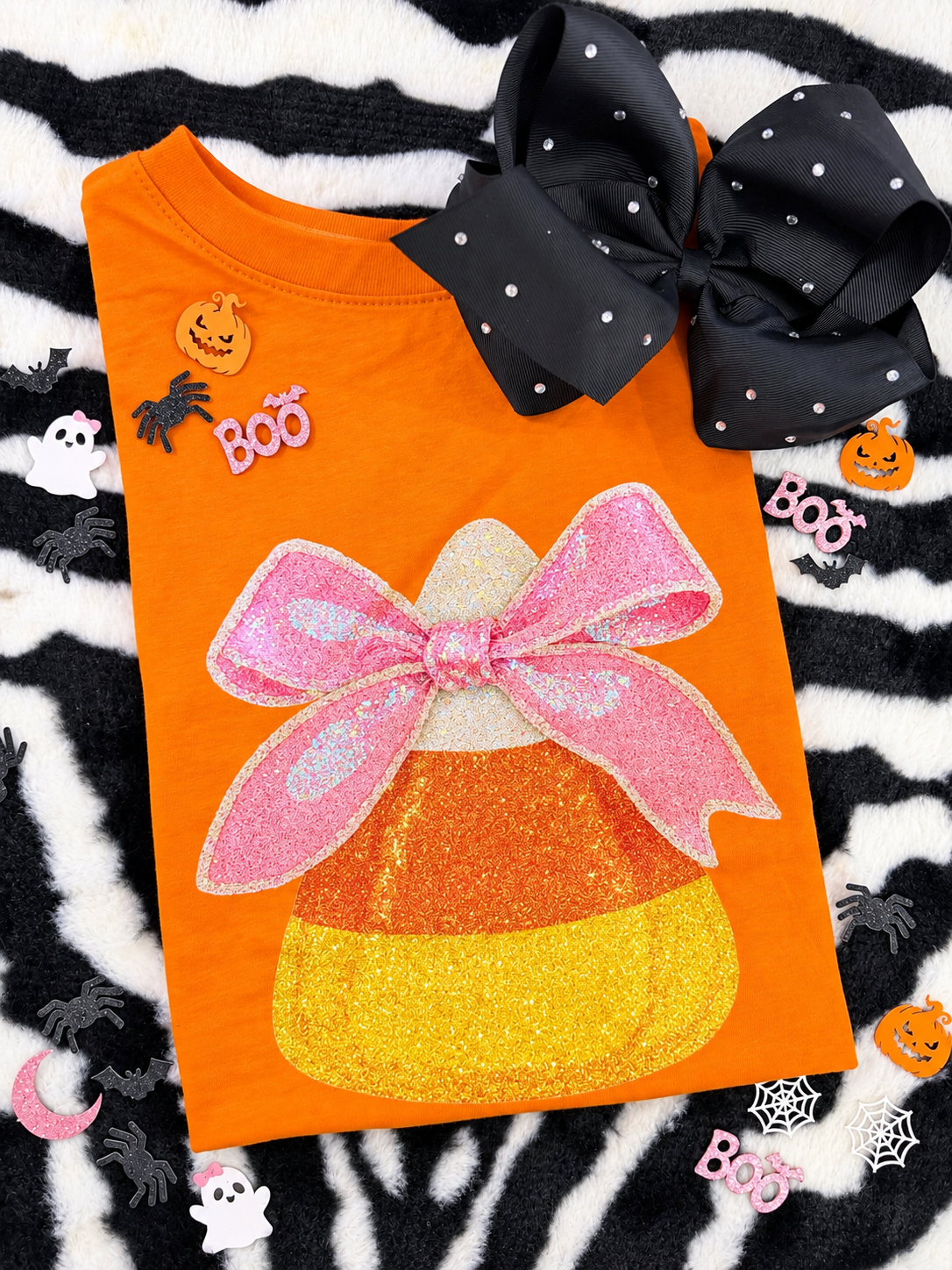 Faux Glitter Candy Corn Tee
