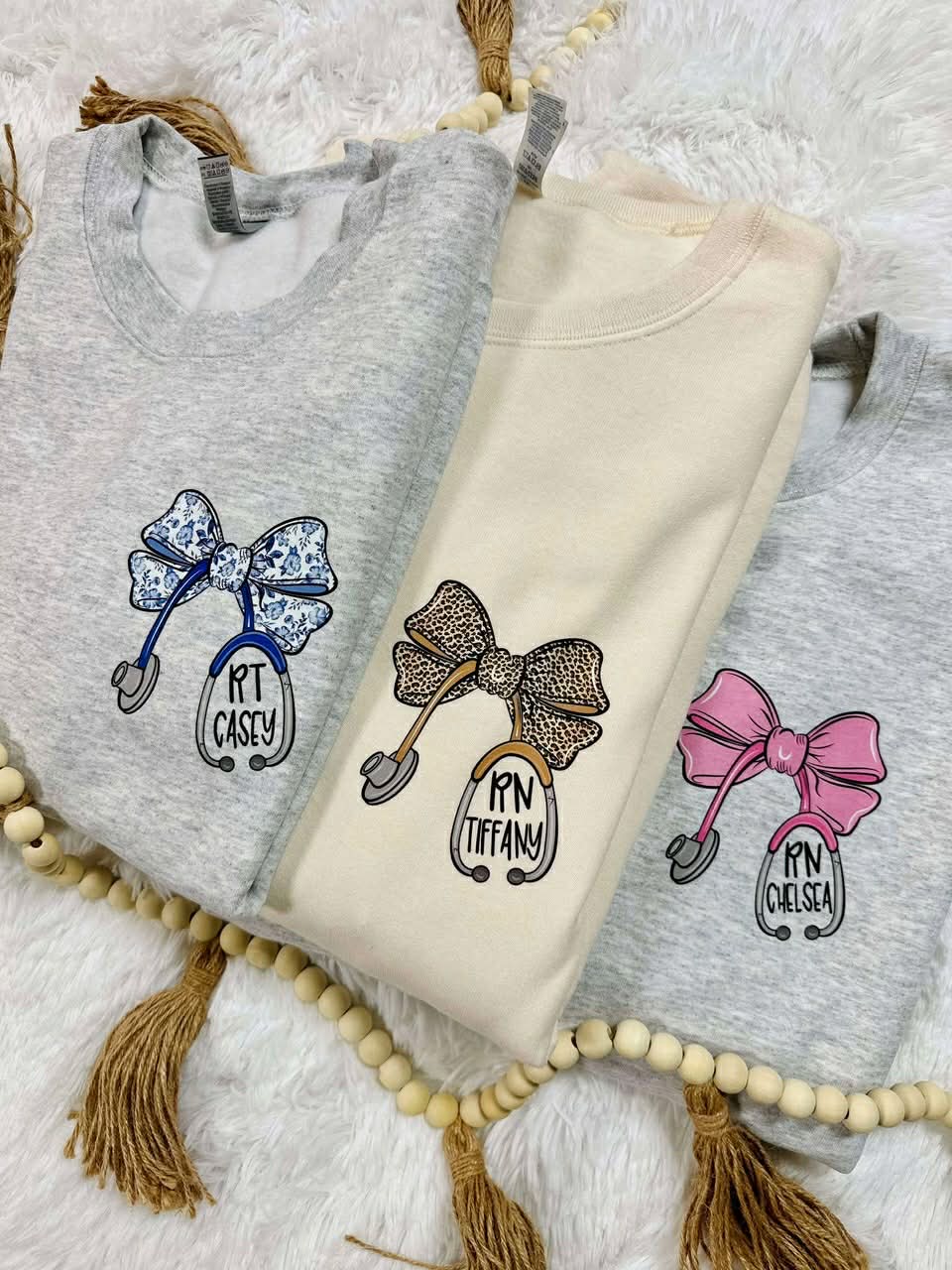 Custom Stethoscope Bow DTF Apparel