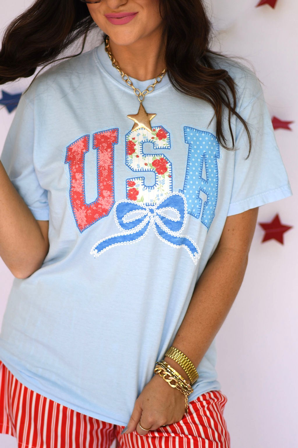 USA DARLING BOW TEE