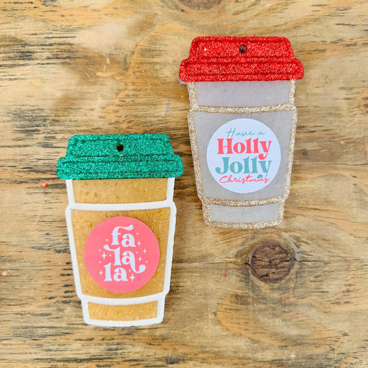 Christmas Latte Cup Car Freshie