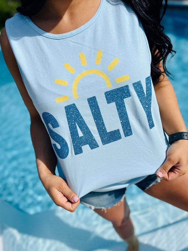 Salty Sunrise Glitter Graphic Tank