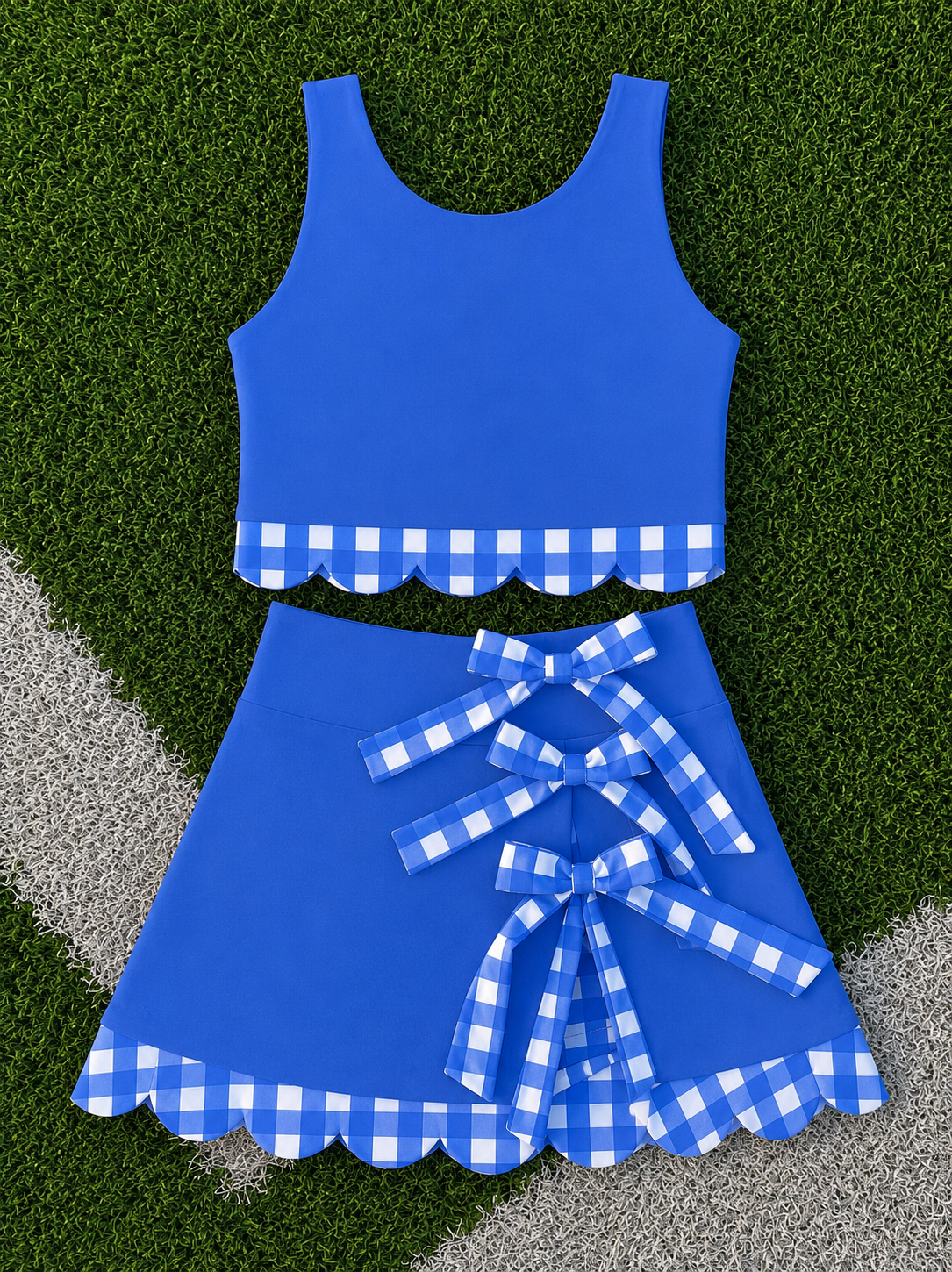 Custom Gingham Girls Two Piece Skirt Sets *Pre Order* *7 COLORS AVAILABLE*