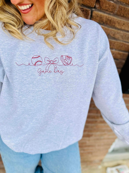 Game Day Trio Embroidered Sweatshirt