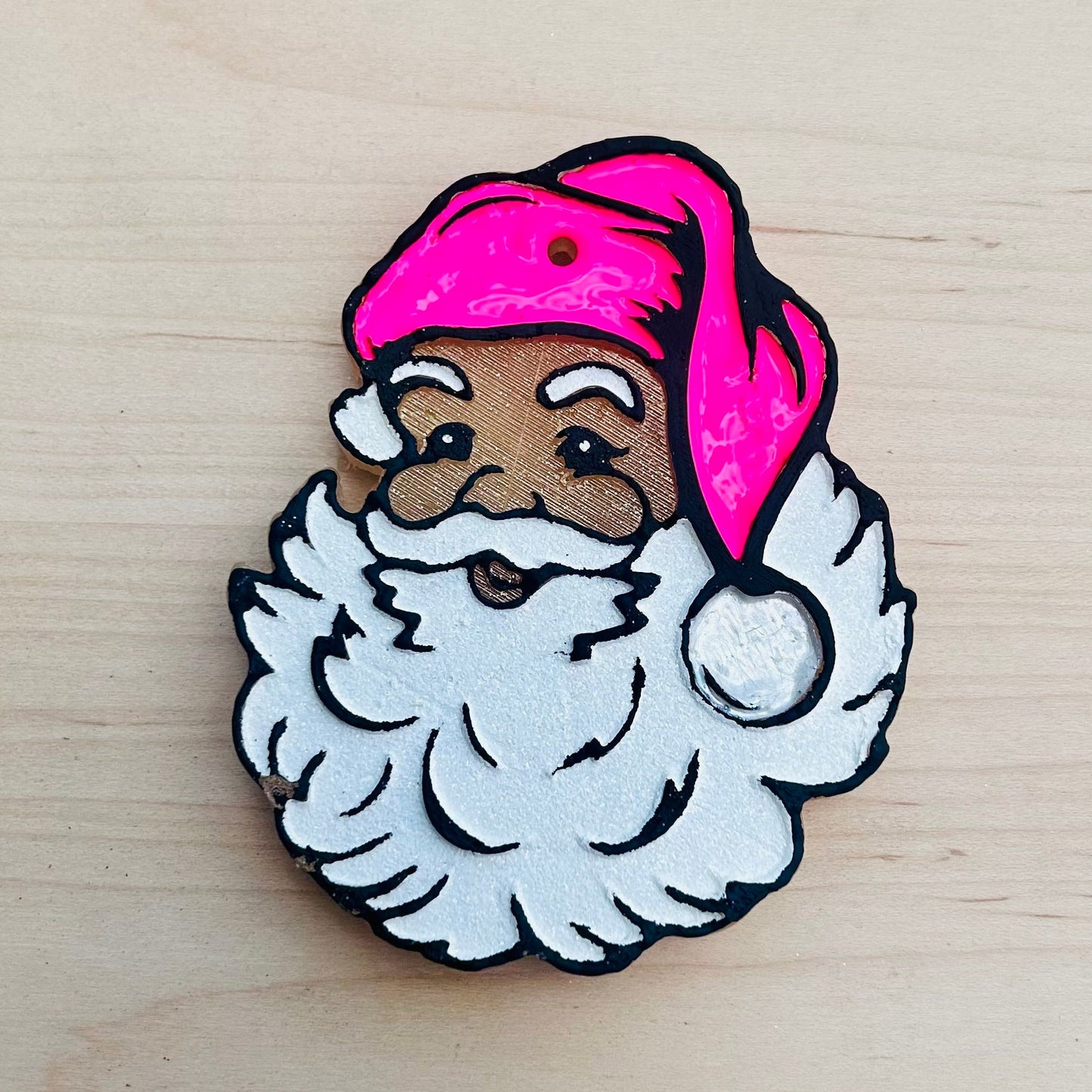 Vintage Christmas Santa Face Car Freshie