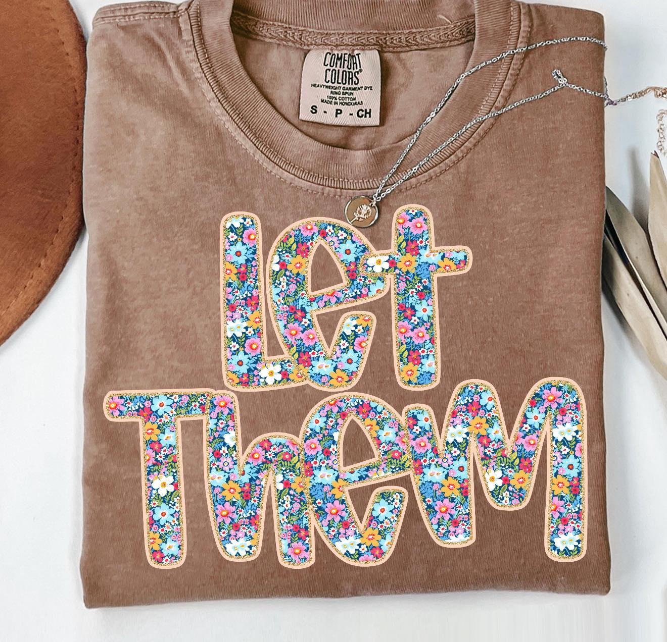 Let Them Glitter Floral DTF Graphic Design