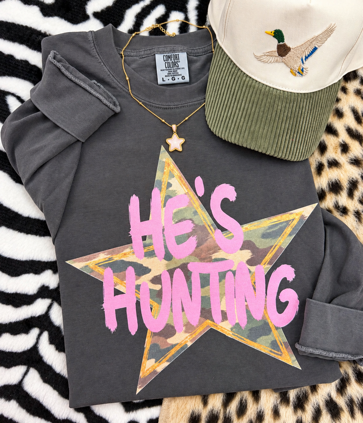 He’s Hunting Camo Star Tee/Long Sleeve