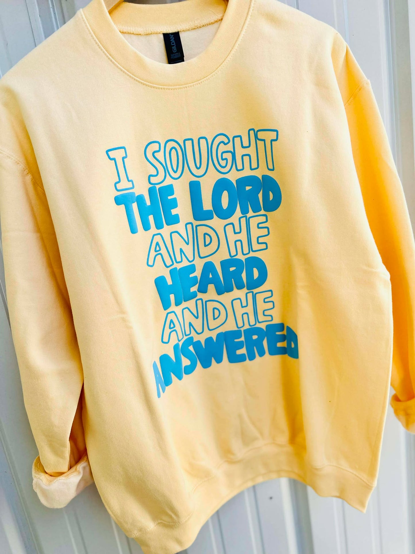 Sought The Lord He Answered Puff Vinyl Graphic Apparel