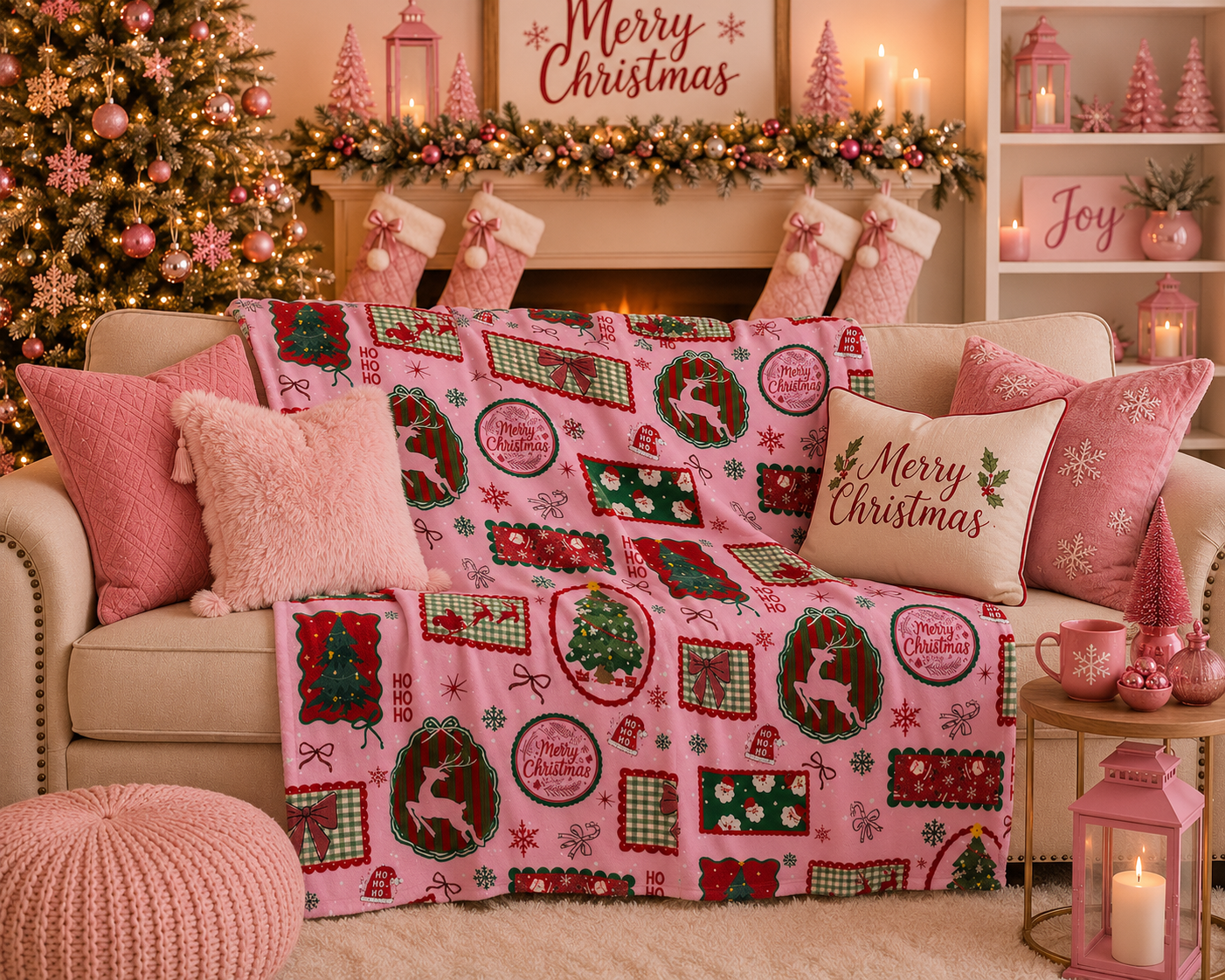 Pink Christmas Blanket *Pre Order* *CIJ SPECIAL*