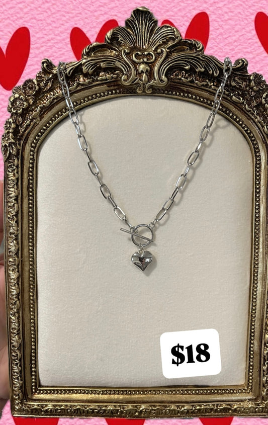 Silver heart necklace