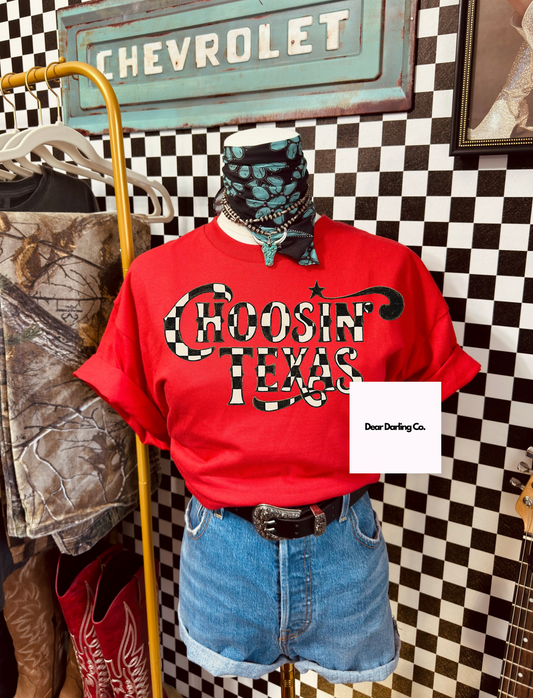 Choosin’ Texas Checkered Tee