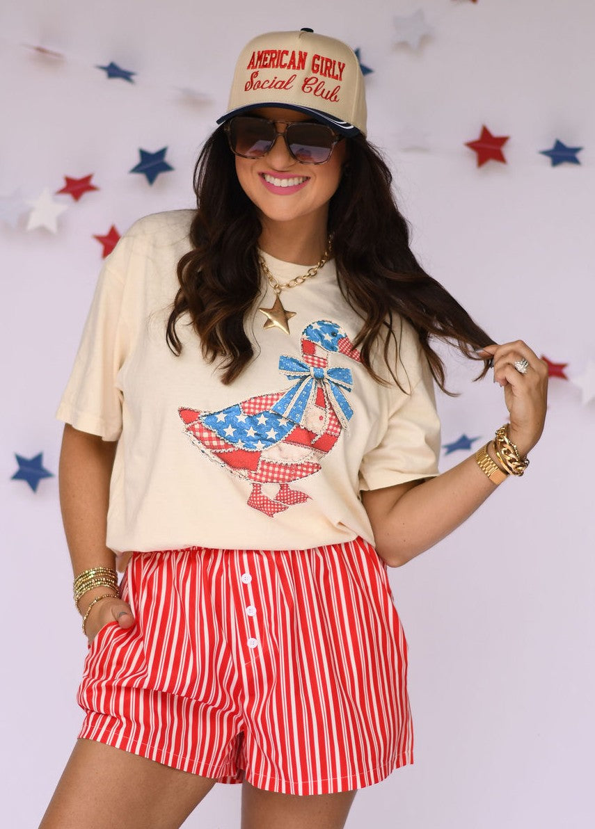 Patriotic Patchwork Goose Tee/Tank