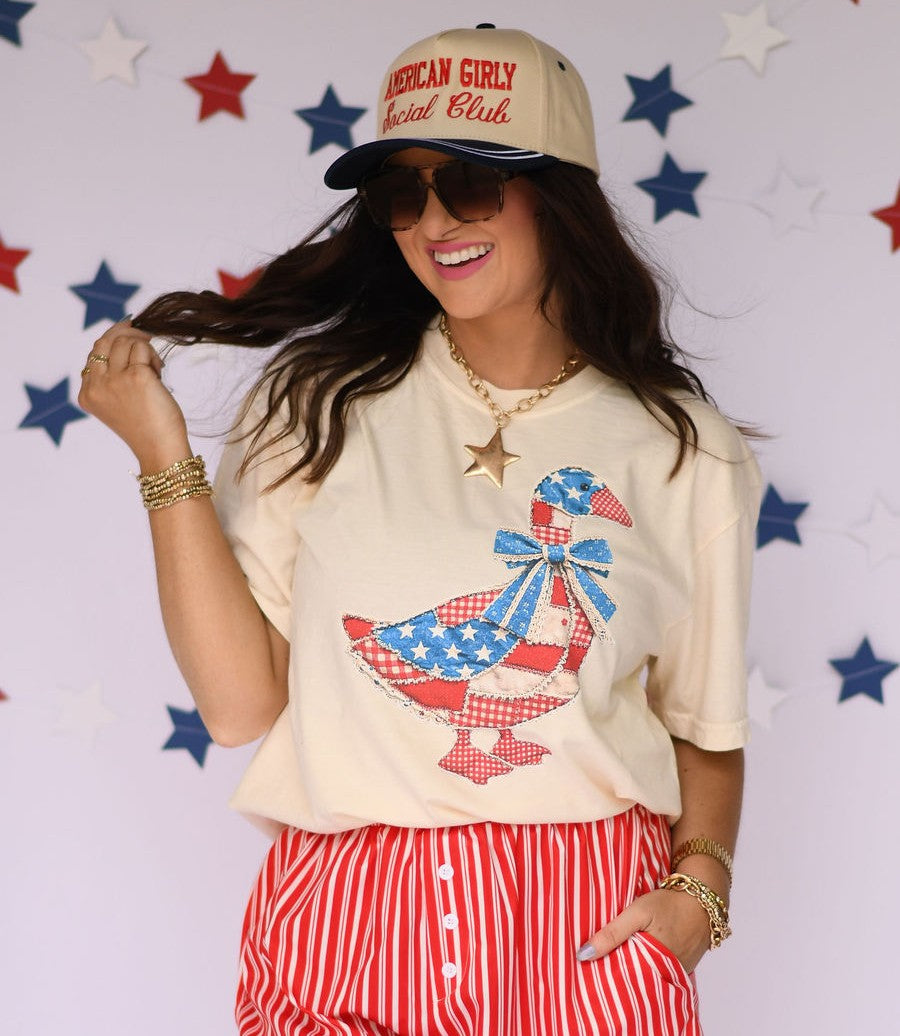 Patriotic Patchwork Goose Tee/Tank