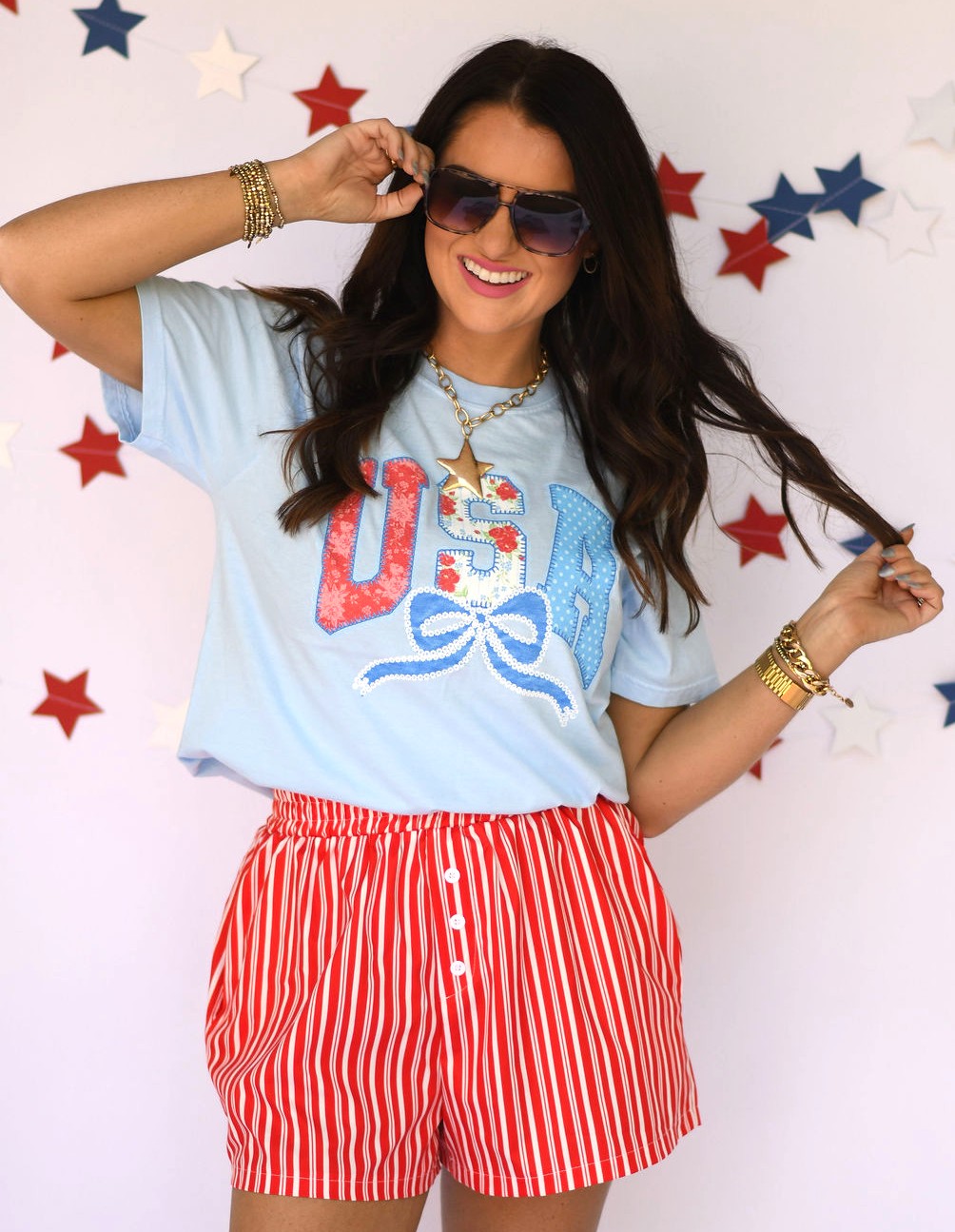 USA DARLING BOW TEE