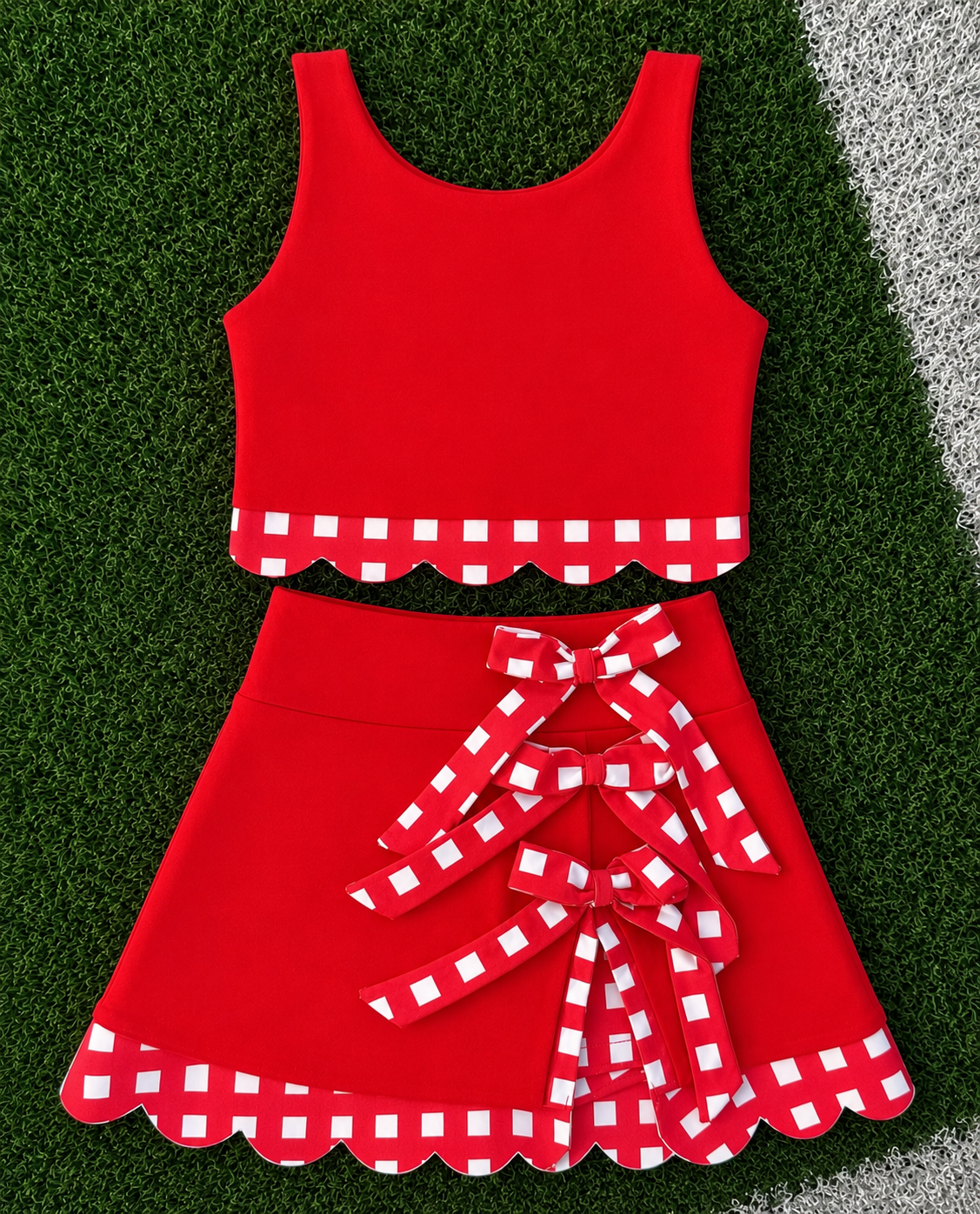 Custom Gingham Girls Two Piece Skirt Sets *Pre Order* *7 COLORS AVAILABLE*