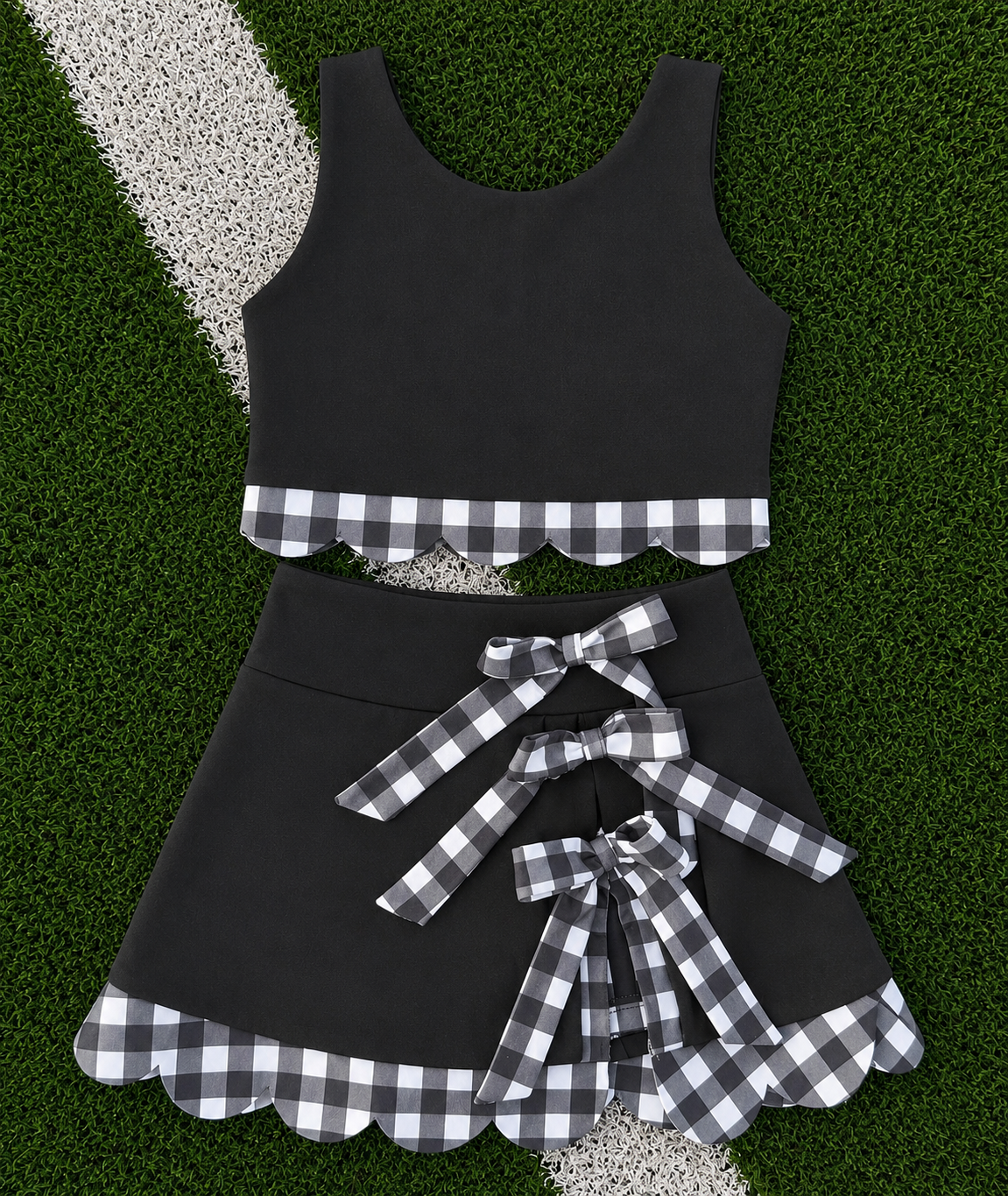 Custom Gingham Girls Two Piece Skirt Sets *Pre Order* *7 COLORS AVAILABLE*