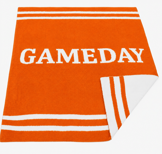 Orange Gameday Striped Blanket