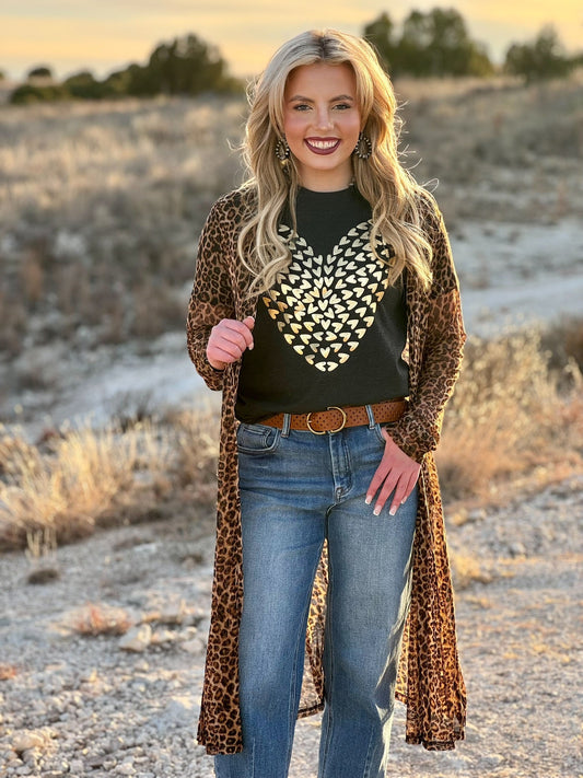 Tiny Hearts in Gold Foil Tee